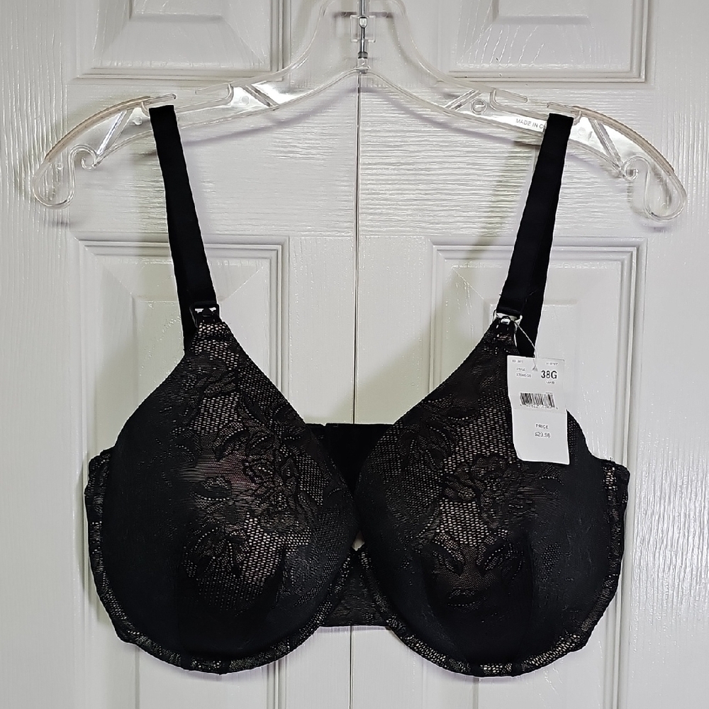 Floral Black Lace Maternity Nursing Bra